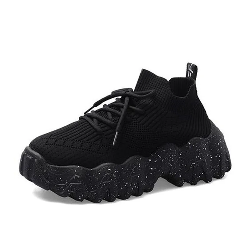 

2021 New Summer Women White Stretch fabric Chunky sneakers Fashion Comfortable Casual Papa Shoes girls Breathing platform Shoes