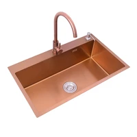 rose gold sink under counter basin kitchen 304 stainless steel single bowl 30 inch