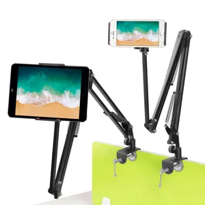 flexible long arm mobile phone tablet stand holder for ipad mini air iphone xiaomi huawei lazy bed desktop clip metal bracket free global shipping