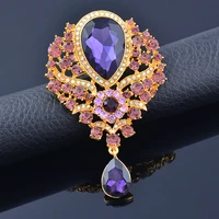 kioozol luxury rhinestone flower brooch micro inlaid cubic zirconia brooch for women vintage jewelry accessories gifts zd1 ko2