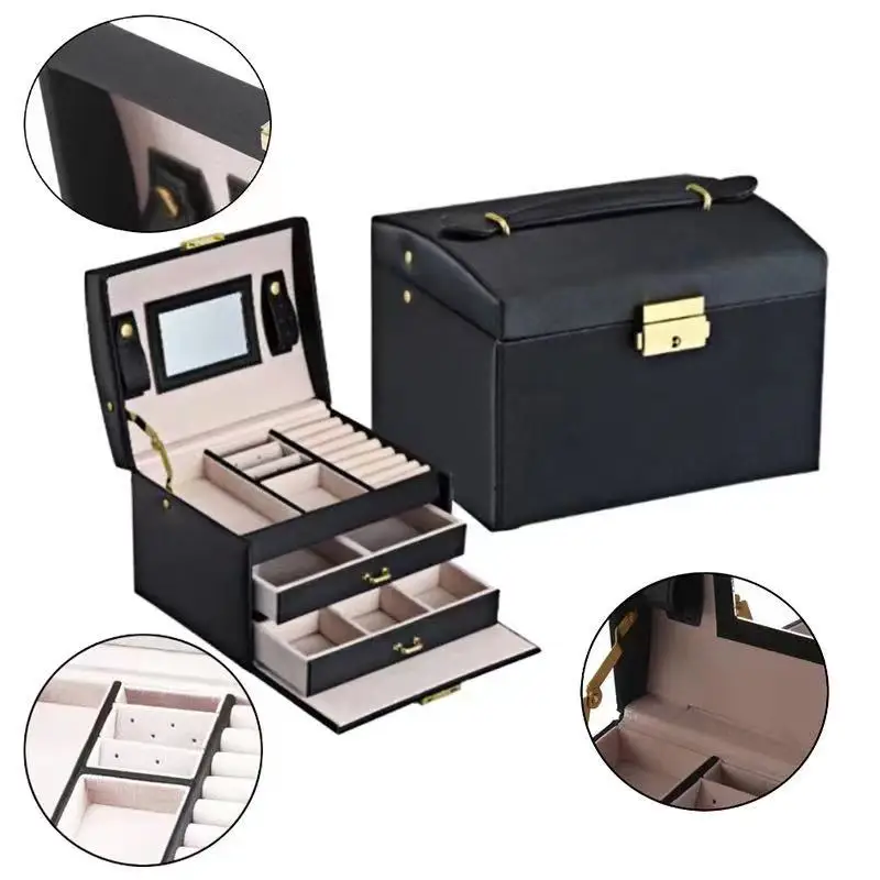 

Jewlery Box With Large Capacity Ornament Simple Ear Stud And Exquisite Necklace Ring Household High-End multi-layer Jewelry Box