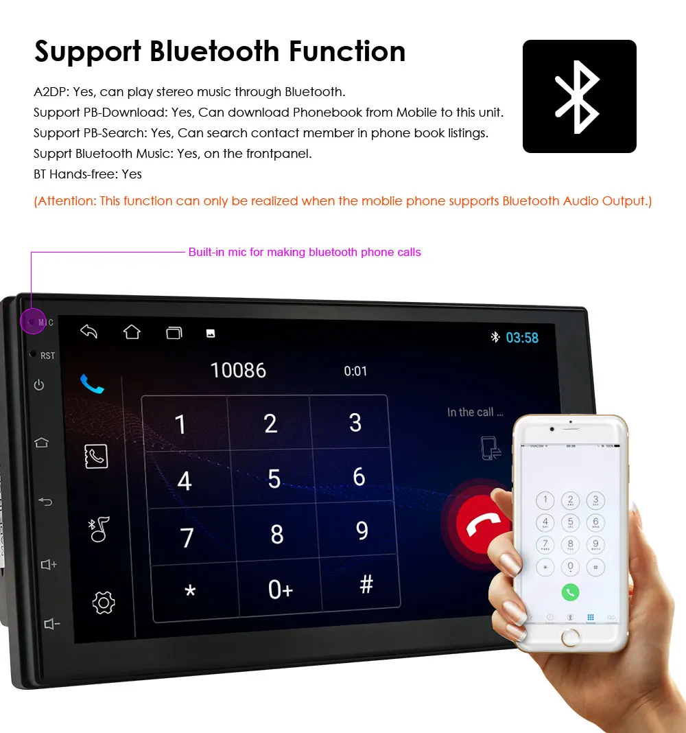 Автомагнитола 2 Din Android 10 универсальная GPS-навигация Bluetooth сенсорный экран 4G Wi-Fi