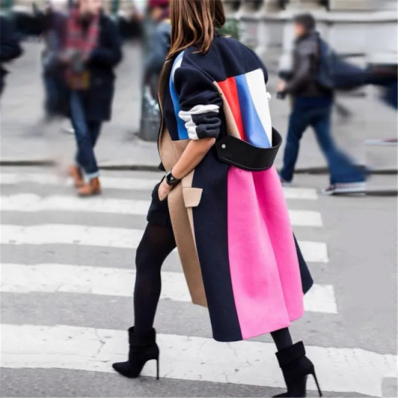 2019 Женское зимнее пальто модное шерстяное с воротником и лацканами разных цветов