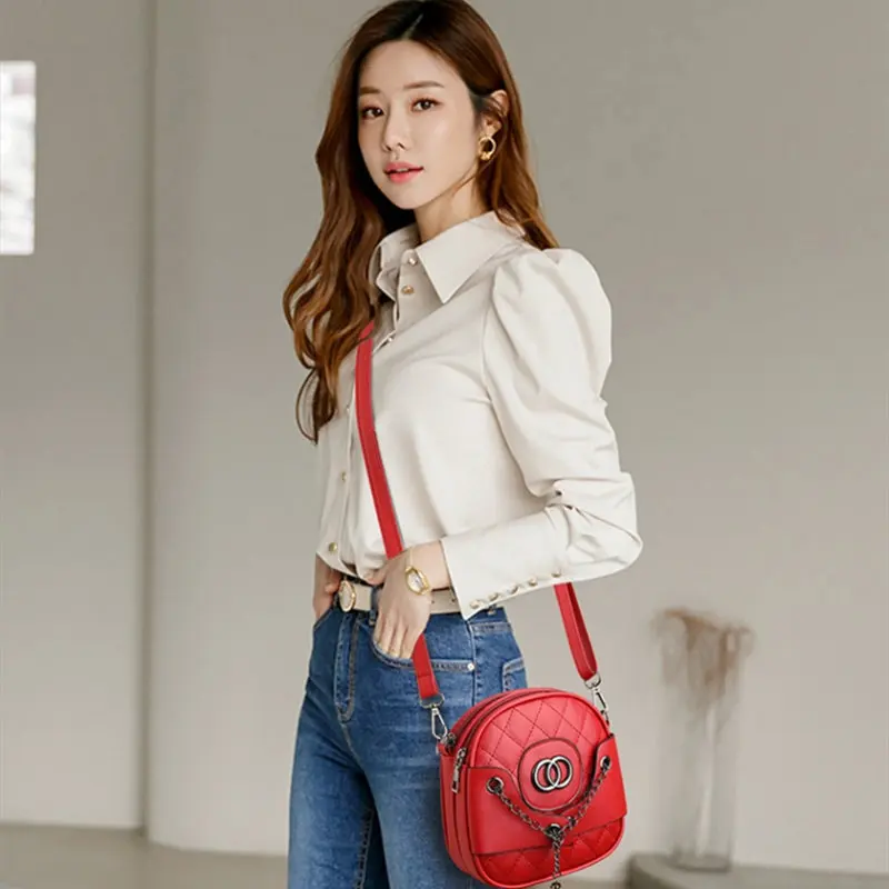 

LU FAWN New Fashion Tassel Diamond Chain Female Bag Pure Color PU Waterproof High Quality Shoulder Bag Messenger Bag (9268)