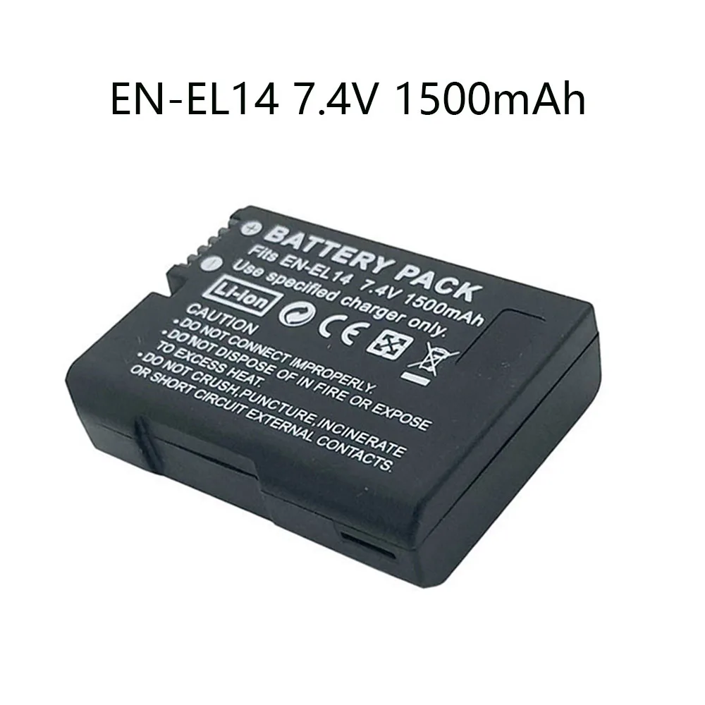 

1PCS 7.4V 1500mAh EN-EL14 Batteries D5200 D3100 D3200 P7000 P7100 D5100 MH-24 Camera Battery For Nikon ENEL14