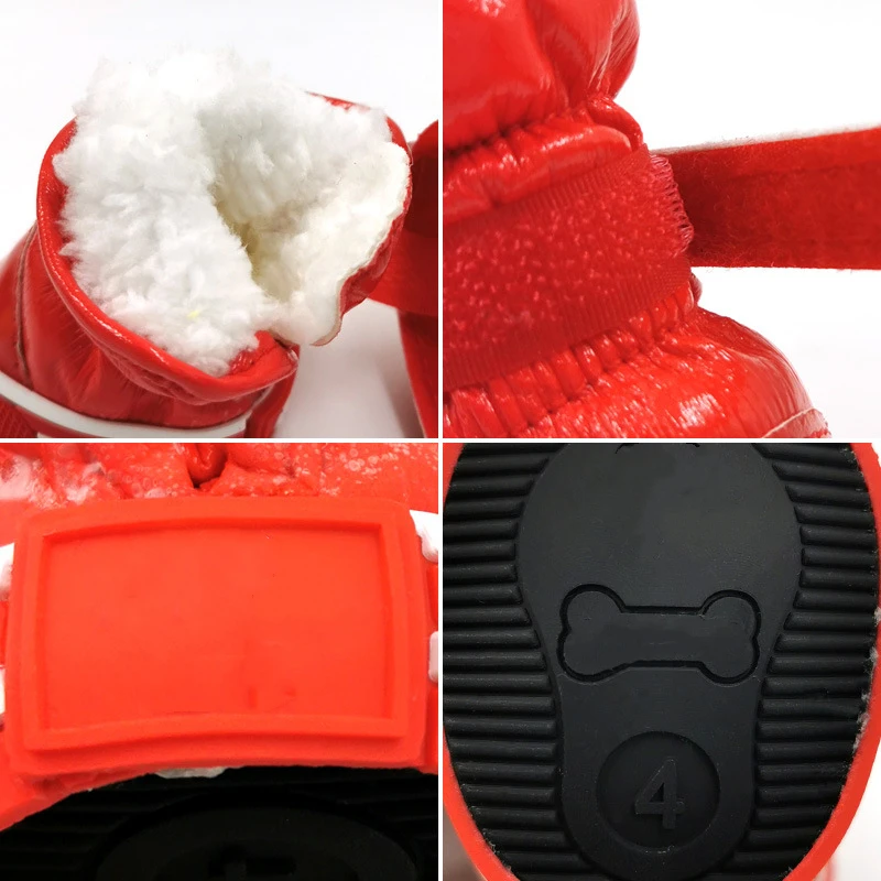 Зимняя обувь для маленьких собак теплая флисовая щенков непромокаемые ботинки