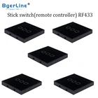 3 комплекта, черный 86 Тип RF433 433 МГц интерфейсом переключатель пульта дистанционного управления с ясно закаленное стекло для MHZ433 настенный сенсорный переключатель