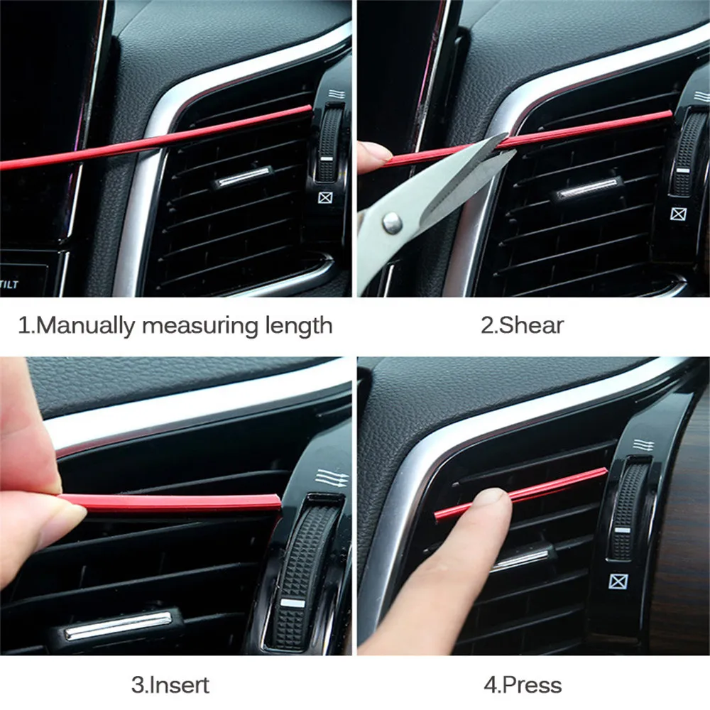 10 шт. 20 см автомобильный Стайлинг воздушный выход отделка полосы внутренняя