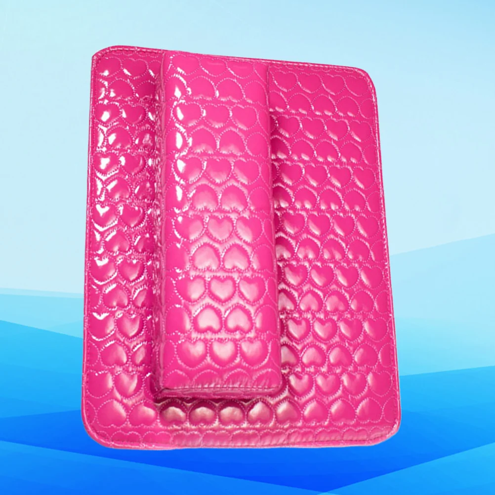 

1 набор, подставка для рук для маникюра, подушка с рисунком сердца, искусство ногтей, подставка для рук, коврик (розовый)