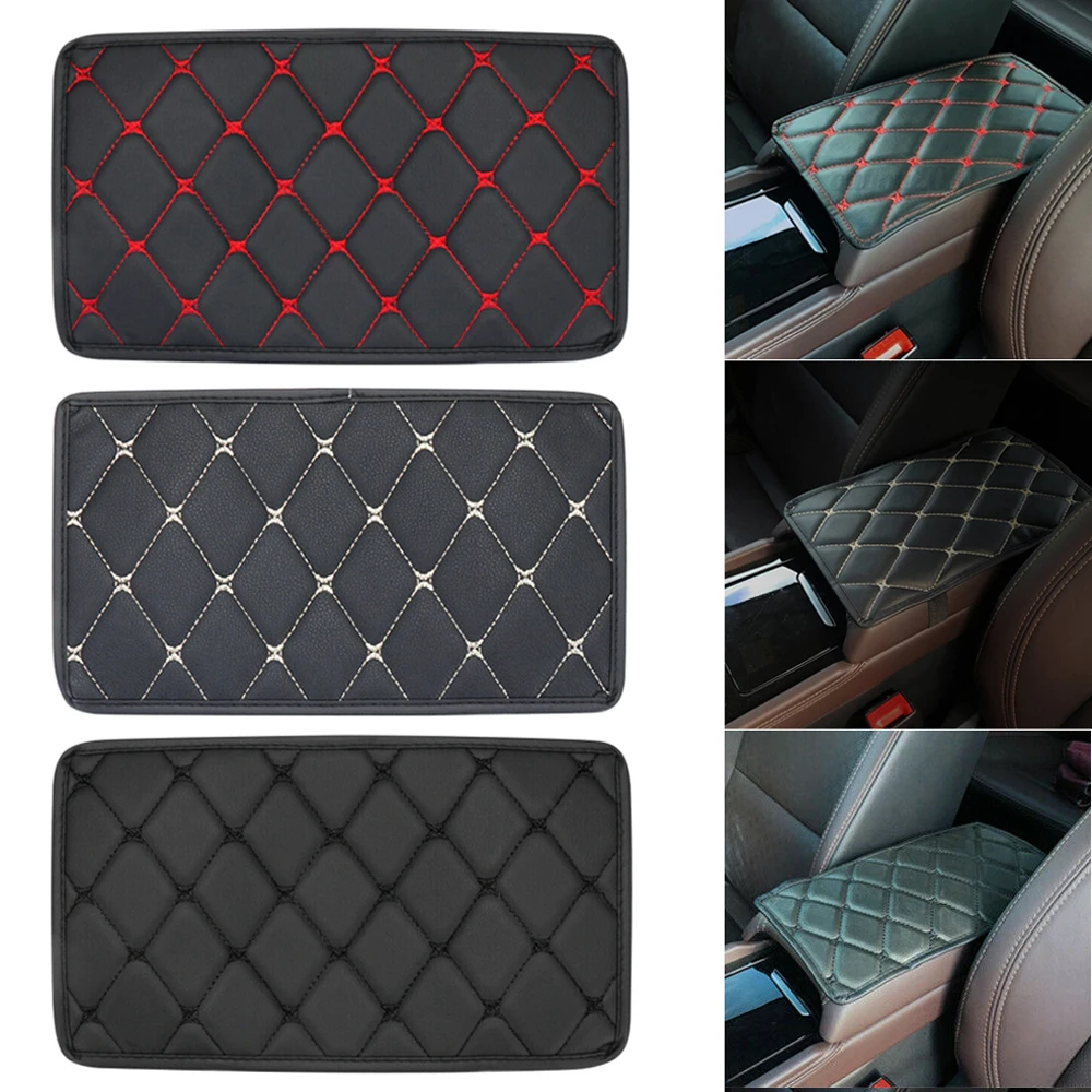 

Car Armrest Pad Cover Center Console Box PU Leather Cushion Mat Car Accessories Leather Armrest Box Mat 29x17cm / 11.5"x6.7"