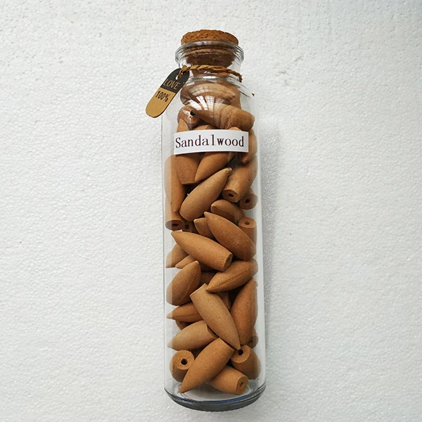 Sandalwood Негабаритных обратного Ладан конусы 50 шт./кор. Стекло коробки упакованы для Ладан горелки Керамика домашний Декор Аксессуары дропшиппинг - Аромат: Sandalwood
