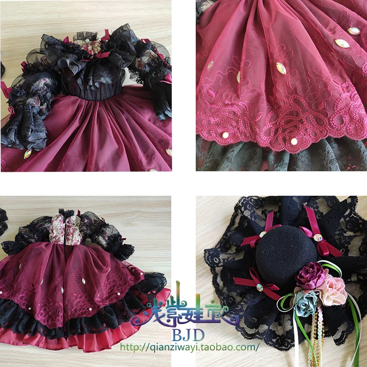 1/4 1/3 BJD платье в западном стиле+ шляпа набор аксессуары для кукол для BJD/SD MSD SD13, не включает в себя куклы, обувь, парик и другие E2693