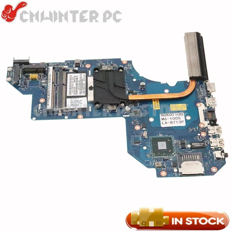 NOKOTION 686928-001 698395-001 QCL50 LA-8713P для процессора HP M6 M6-1000 материнская плата радиатор +