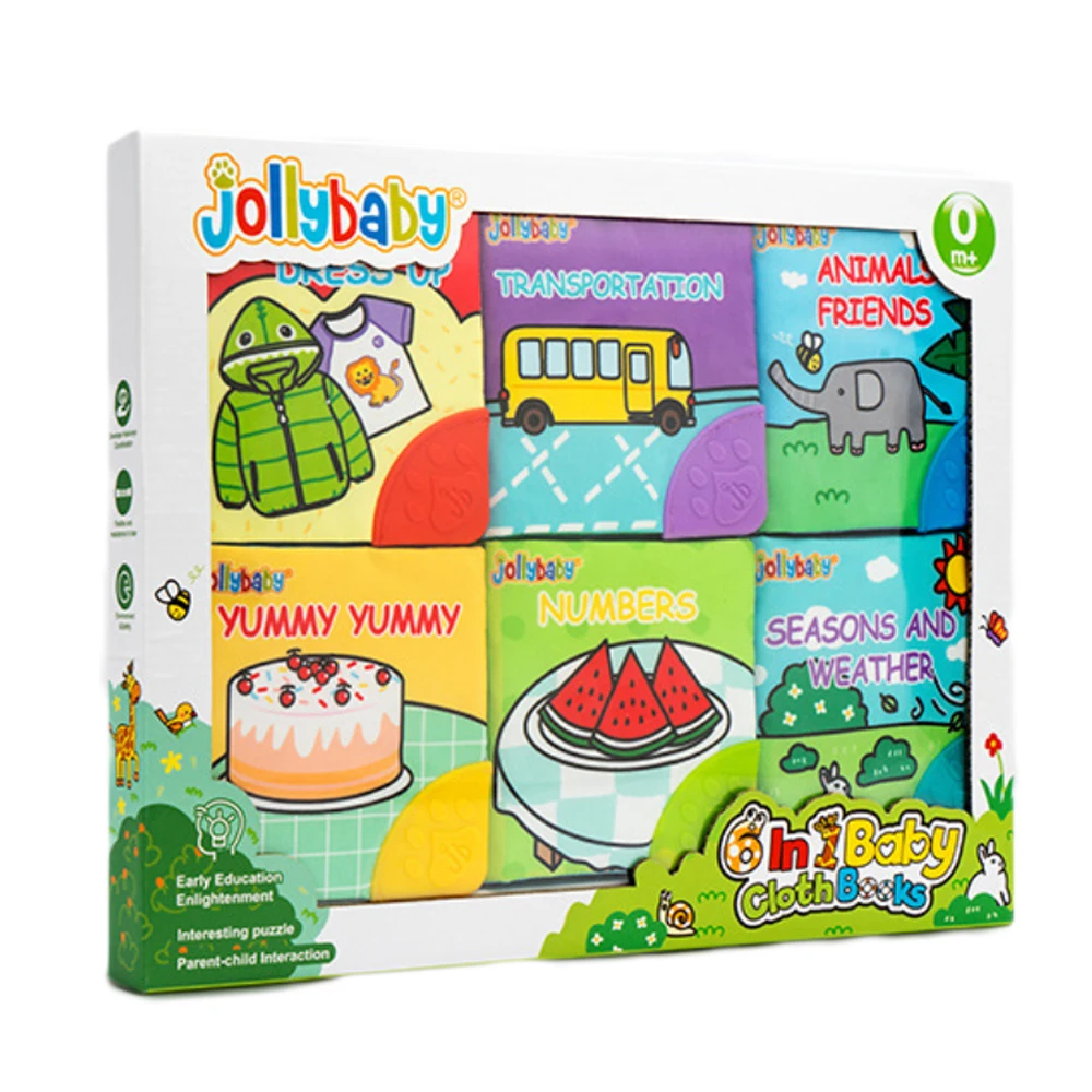 

6 Pcs/set BABY Teether Toddler Toys Cloth Book Early Childhood Learning Education 0-12 Months Newborn Gift Children Infant Kids