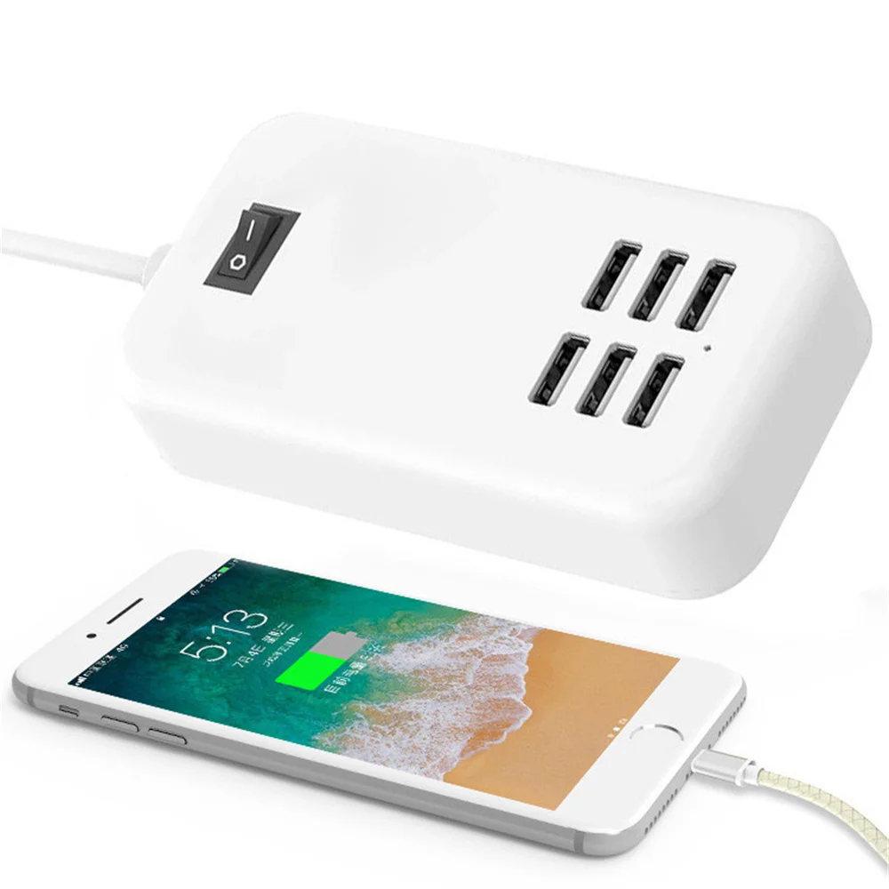 30 Вт USB Зарядное устройство 6 Порты станция для мобильного телефона планшета