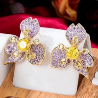 kellybola fashion gorgeous and exquisite flower stud earrings womens wedding party daily anniversary high quality fine jewelry