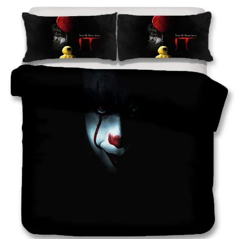 

Стивена Кинга это пододеяльник, наволочки для подушек, близнец полный Queen Комплект постельного белья королевского размера, с принтом джокер...