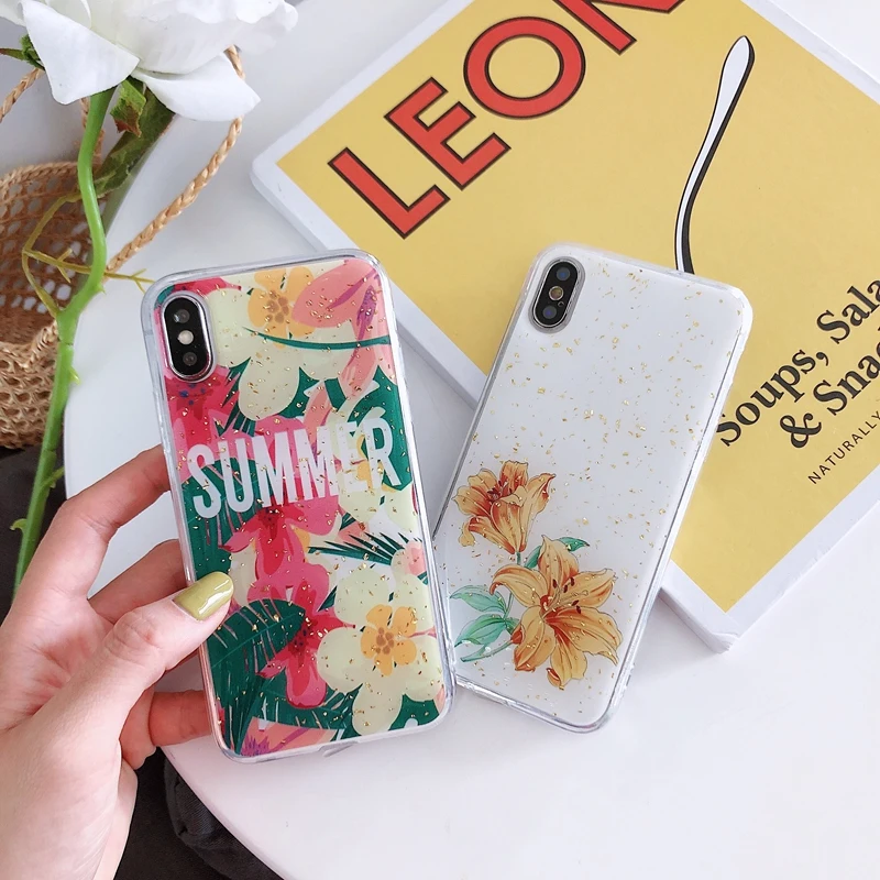 Цвет с цветочным орнаментом в цветочек блестками сверкающей Золотой Фольга для