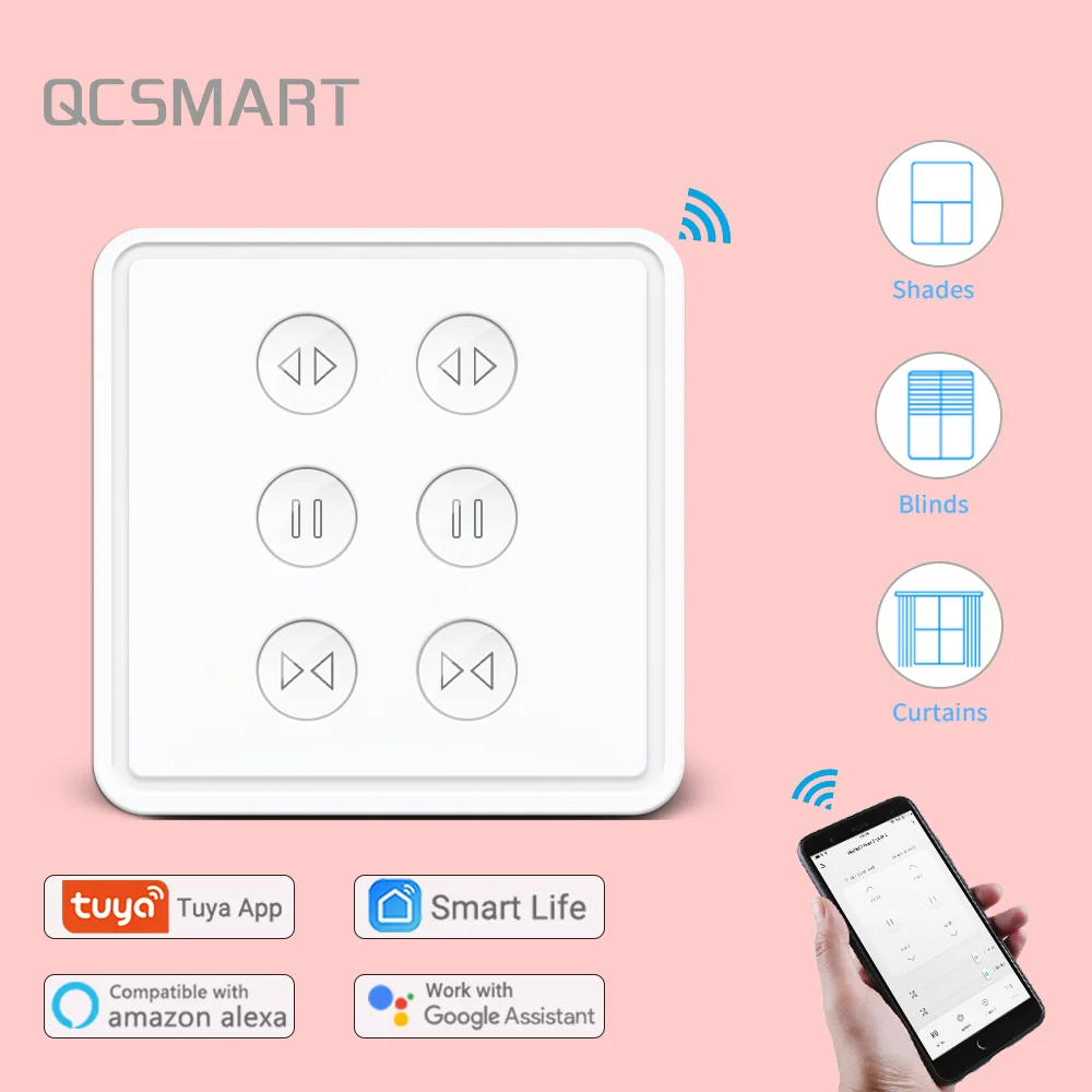 Умный выключатель для штор Tuya Smart Life с поддержкой Wi-Fi и управлением через
