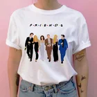 Женская футболка с мультипликационным рисунком, футболка с графическим рисунком для ТВ-шоу друзей в стиле Харадзюку, летняя женская футболка, топ с принтом