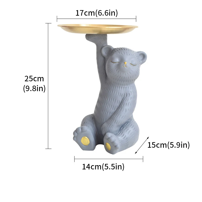 

Nordic Style Creative Bear Key Storage Rack Home Living Room Porch Small Ornaments Storage Handicraft Decoration
