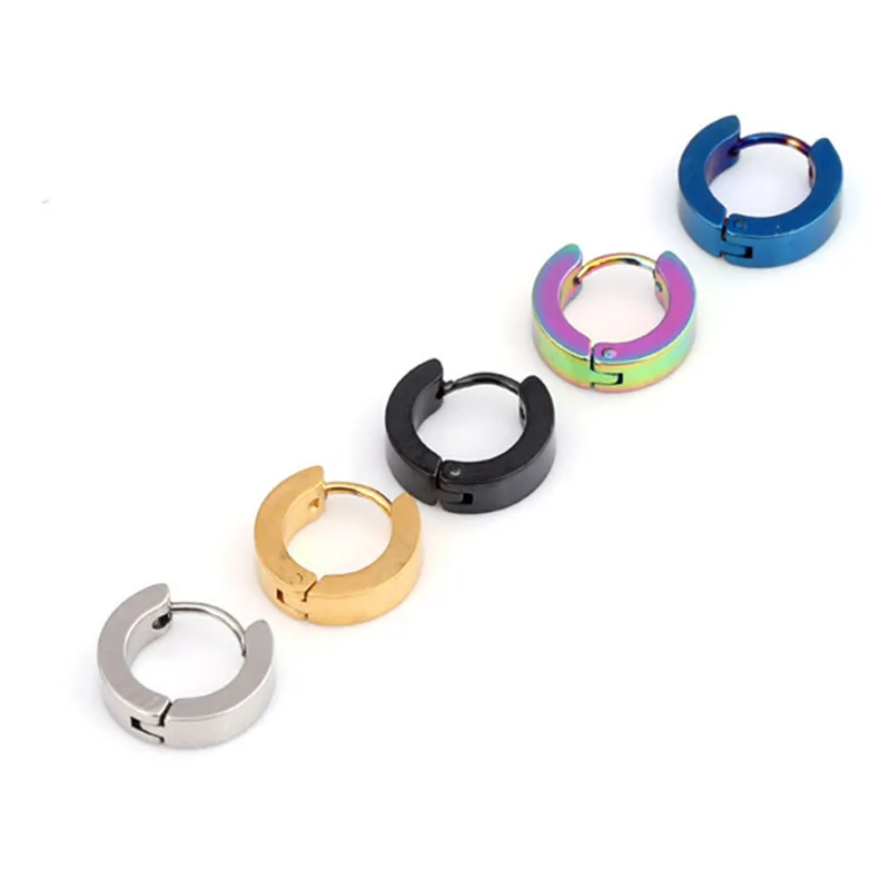 Мужские круглые серьги гвоздики кольцо для пирсинга из нержавеющей стали 1