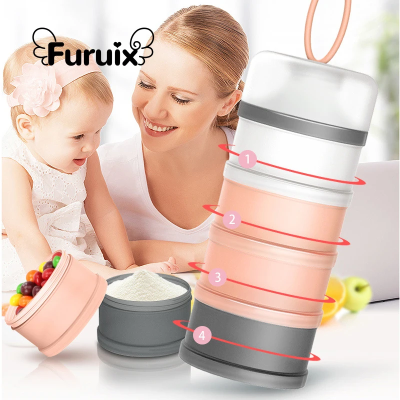 

4-layer Portable Milk Powder Box Baby Food Storage Container Snack Cups for Toddlers Kids Snacks Container Baby Lunch Box