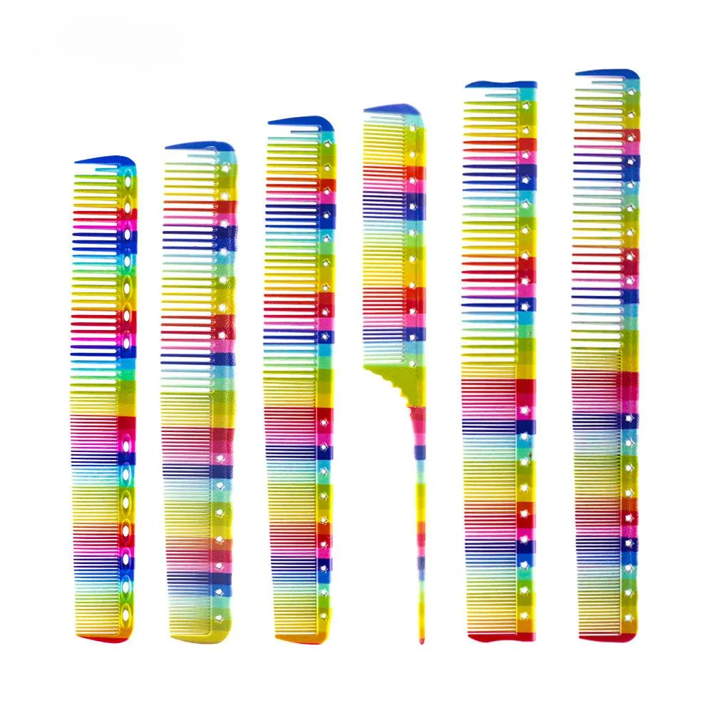 Цветная полимерная Расческа для стрижки Антистатическая волос Парикмахерская
