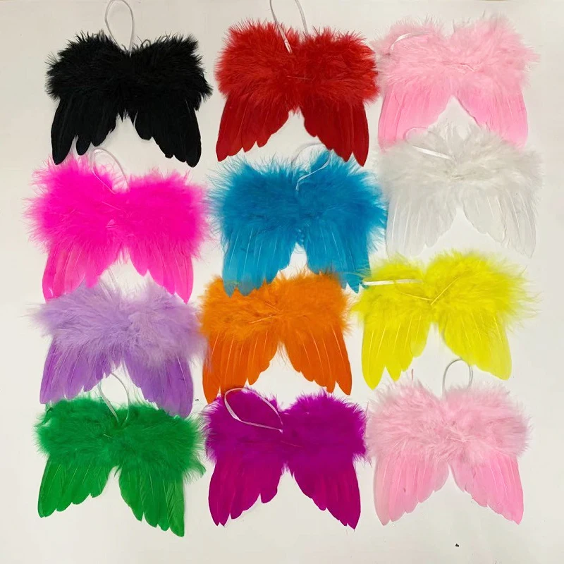 

1PCS Diy Baby Kids Mini Feather Angel Wing Newborn Photography Dog Pet Props Doll Clothes Wings Diy Sew Accessories Feather