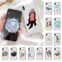 yndfcnb cute animal cartoon otter phone case for iphone 11 12 13 mini pro xs max 8 7 6 6s plus x 5s se 2020 xr cover