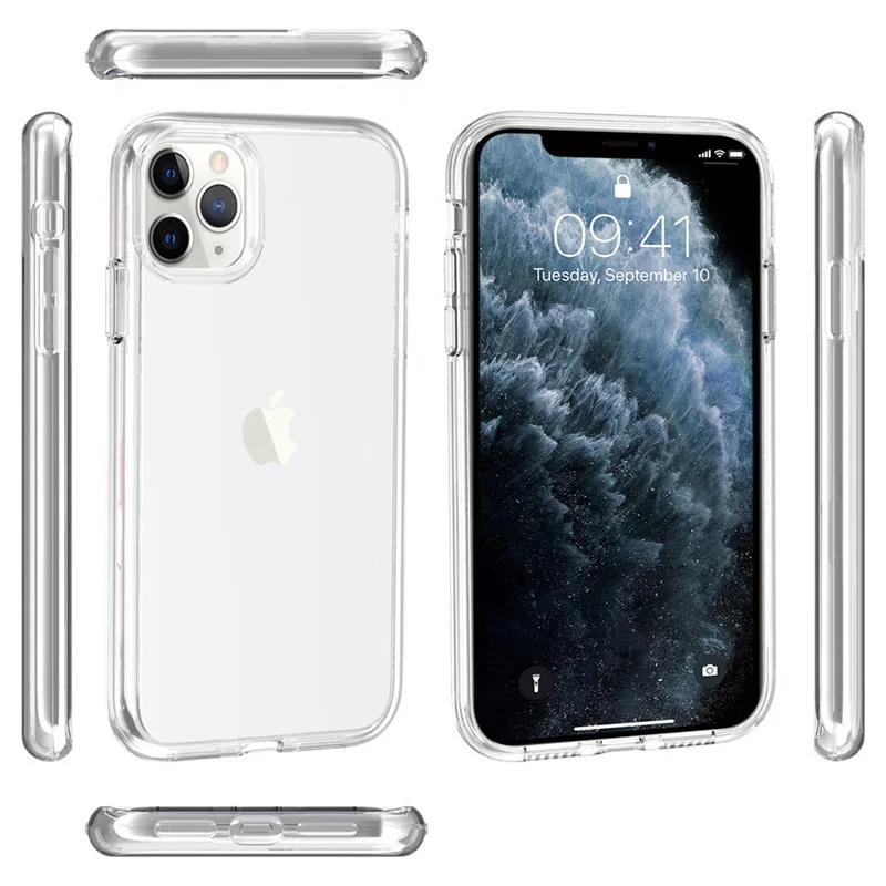 

Simple Fall Prevention Crystal Clear Hybrid TPU PC Drop Proof Case for iPhone 11/11 Pro/11 Pro Max xr xs 8plus