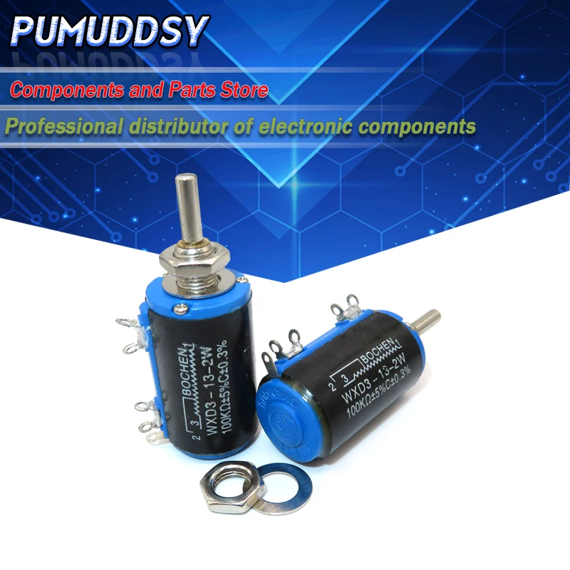 2 шт. WXD3 13 2W 100K ohm Вт Поворотная боковая многоповоротная проволочная
