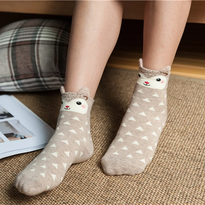 

High Quality Cartoon Socks Women Autumn-winter Colorful Funny Socks Lady and Women's Cute Animal Cotton Socks Print Meias
