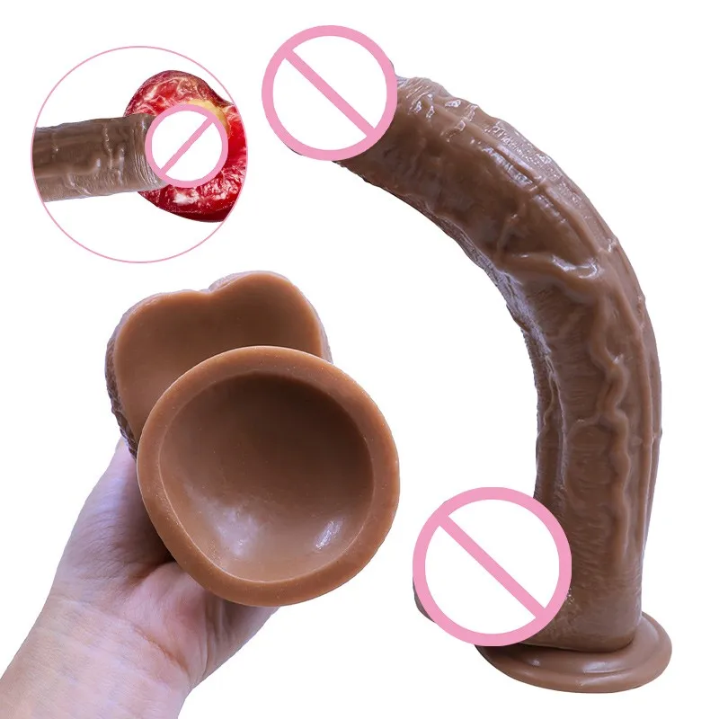 31 см огромный фаллоимитатор жидкий силикон реалистичный пенис влагалище оргазм