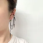 Женские серьги-клипсы, асимметричные, в стиле ретро, длинные и короткие, с заклепками, в виде бочонка, с кисточками, в готическом стиле