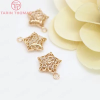 14284pcs 15x18mm 24k champagne gold color plated brass hollow star charms pendants high quality diy jewelry accessories