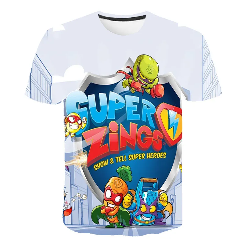 

NEW 3D Super Zings T-shirt For Boys Oversized t-shirt Summer Clothes for teens Cartoon Tees Baby Kids Casual Cartoon Girls Tops