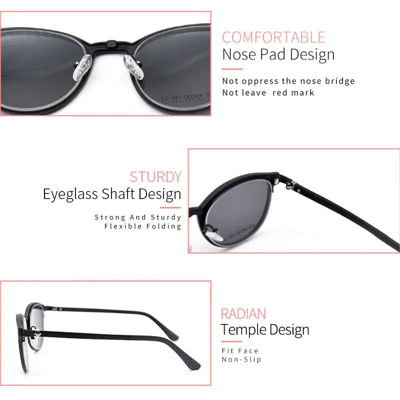 

KANDREA 2021 Brand Design Women Polarized Sunglasses Vintage Ultem Driving Sun Glasses UV400 Magnetic Clip Shades Square Eyewear