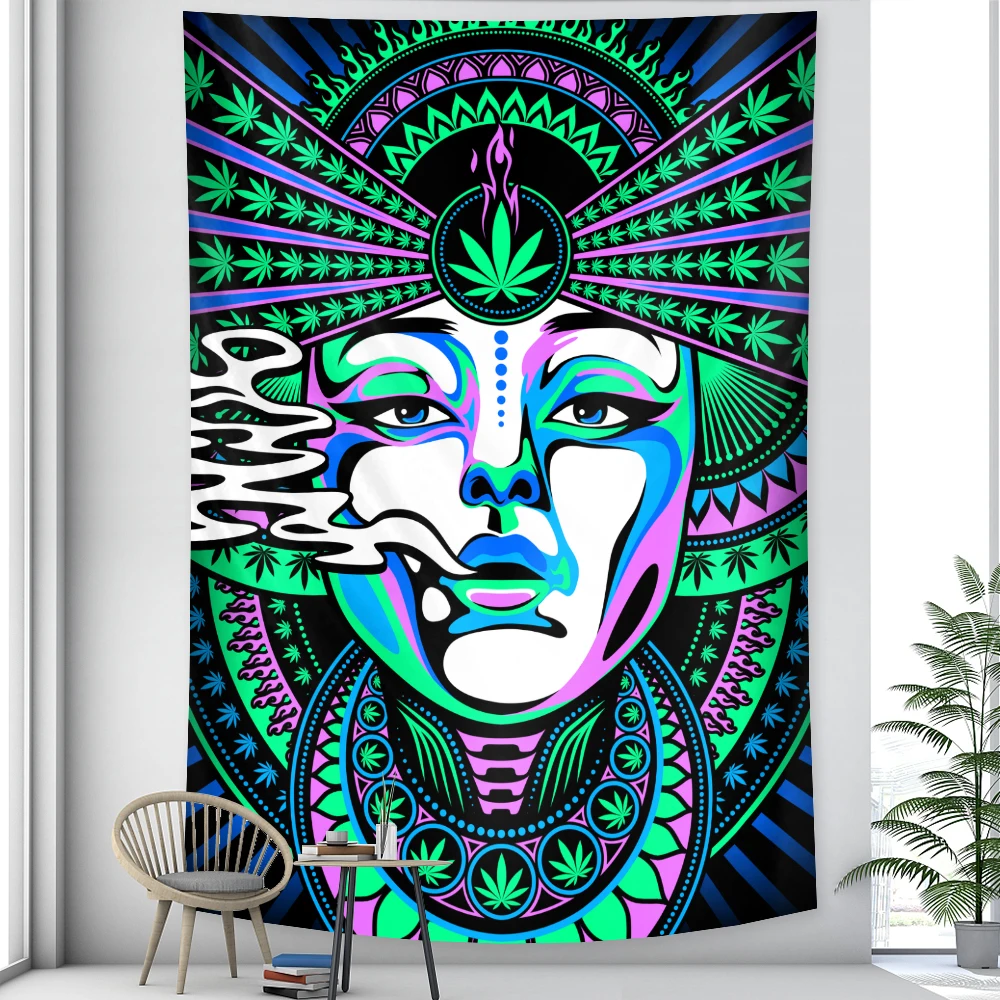 Абстрактная живопись гобелен для домашнего декора Мандала психоделический со