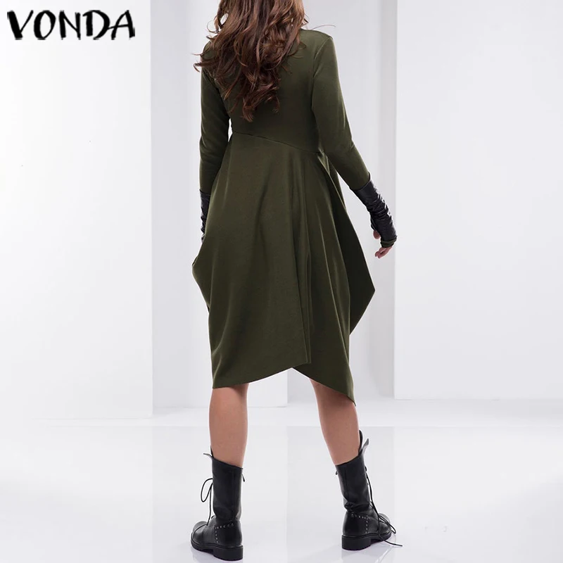 Женское платье-рубашка с длинным рукавом VONDA богемные вечерние платья большого