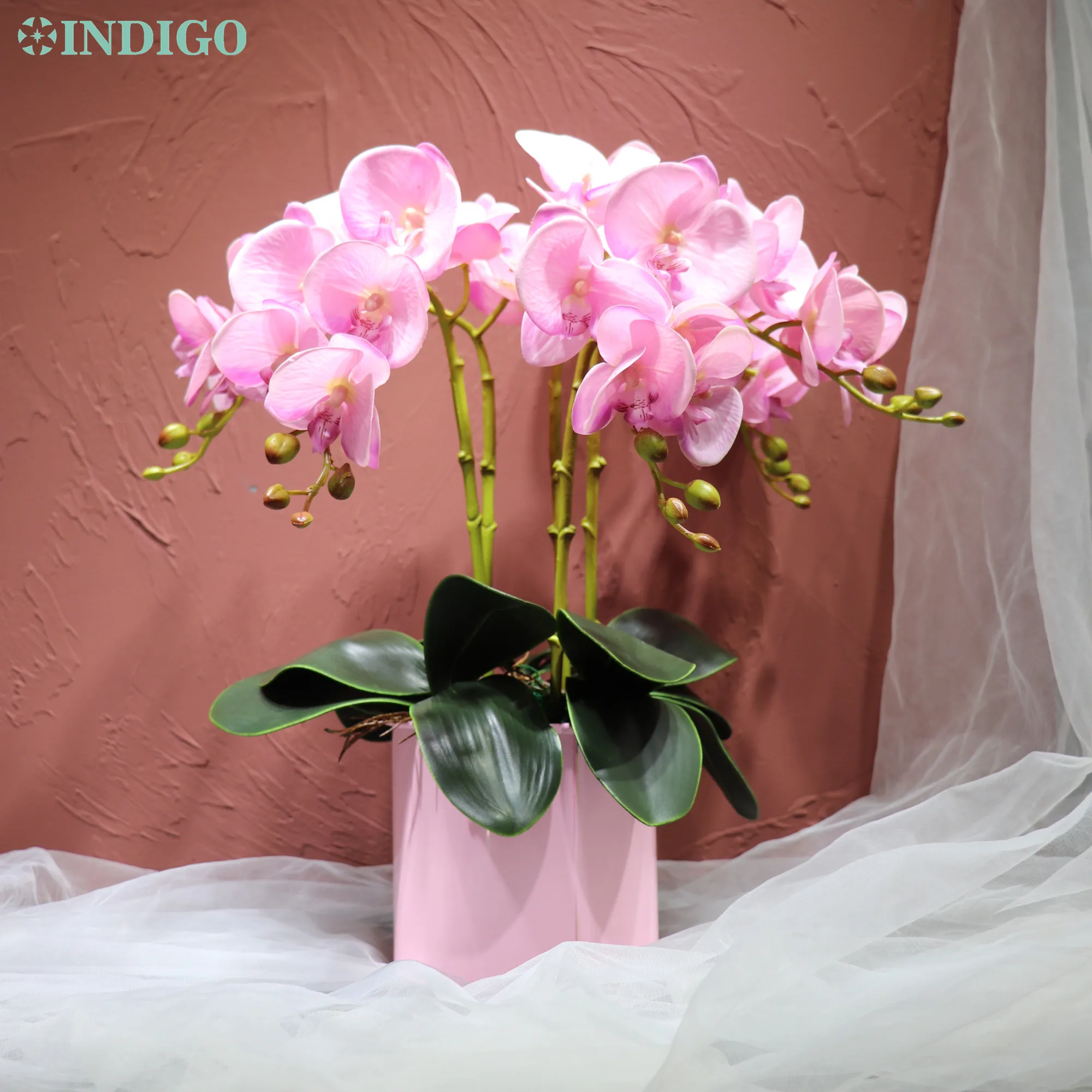 

Wholesale 100pcs 3D Phalaenopsis (7flower/stem) Real Touch Orchid Artificial Flower Wedding Flower Floral Party Decoration