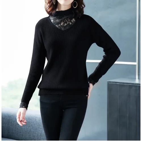 

Women Turtleneck Sweaters And Pullovers Knit Long Sleeve Sweater Female Jumper one