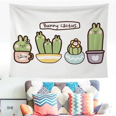 Свежий Зеленый Кактус настенный гобелен гостиная художественные декорации