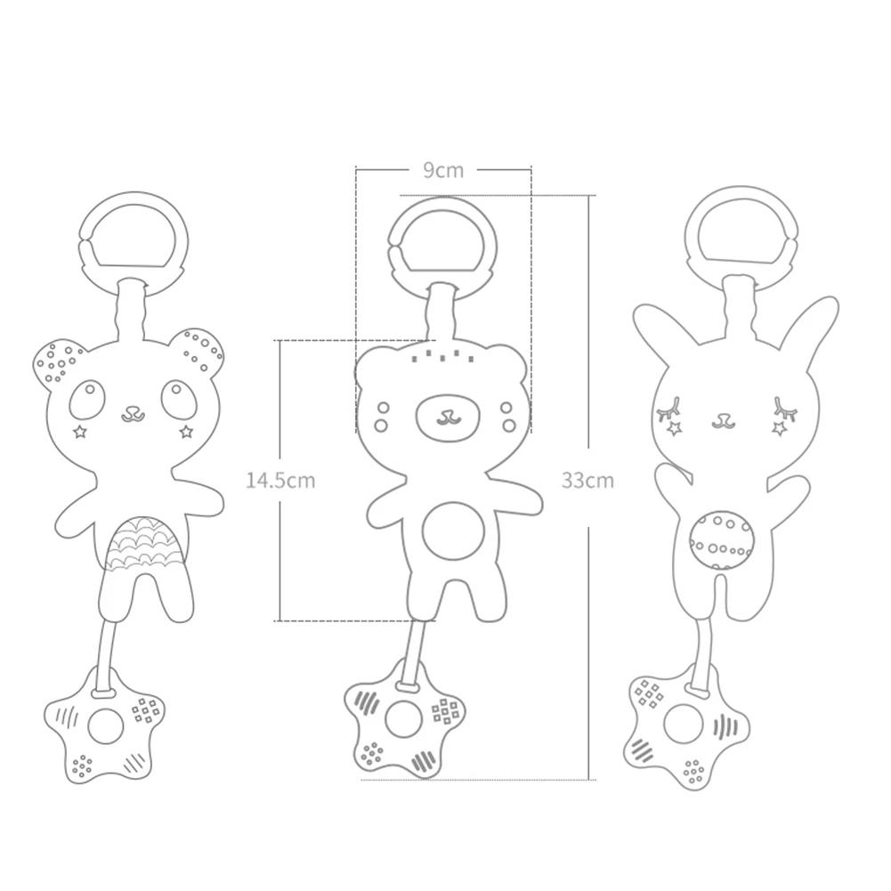 

Plush Panda Animal Baby Stroller Bed Mobile Rattle Bell Pendant Development Toy gift for children New