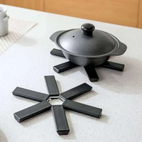 black foldable non slip heat resistant pad trivet pan placemat pot holder mat coaster cushion kitchen accessories