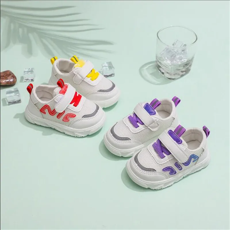 

Soft soled baby walking shoes spring and autumn 0-2 years old boys' Non Slip net sports shoes Velcro girls' casual shoes
