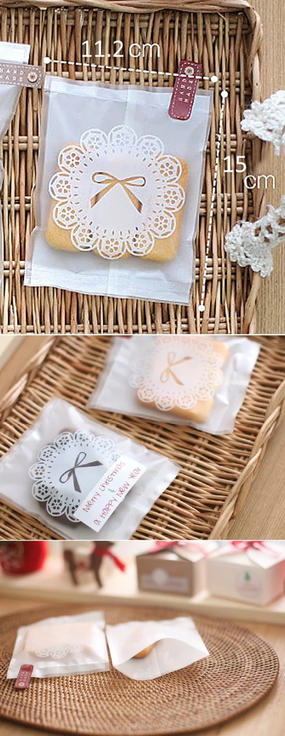 Белый кружевной упаковочный пакет для упаковки продуктов питания высокое