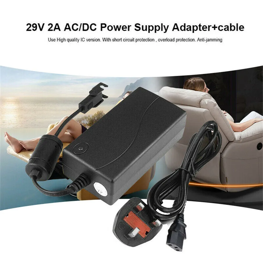 

Charger Power Supply Adapter 115mm*60mm*35mm 29V 2A AC/DC 58W Black PVC