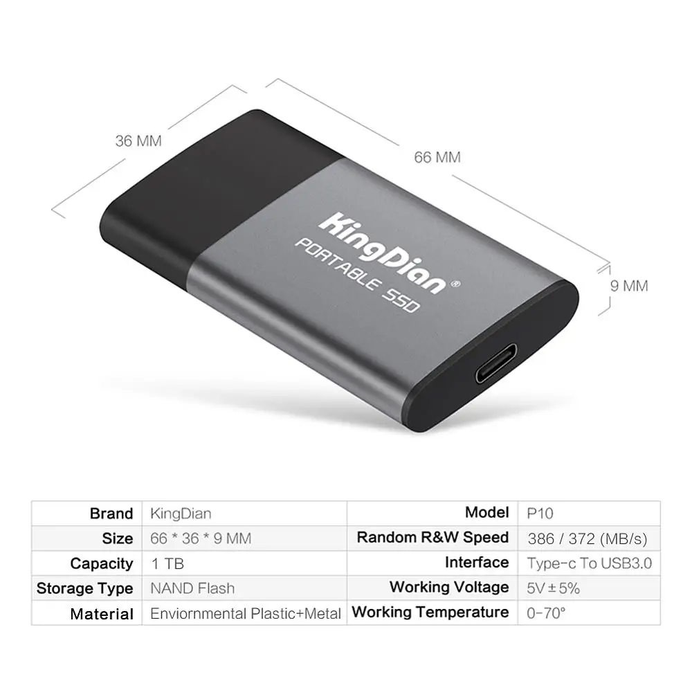 Портативный SSD накопитель KingDian 120 ГБ 250 500 1 ТБ|Внешние SSD| |