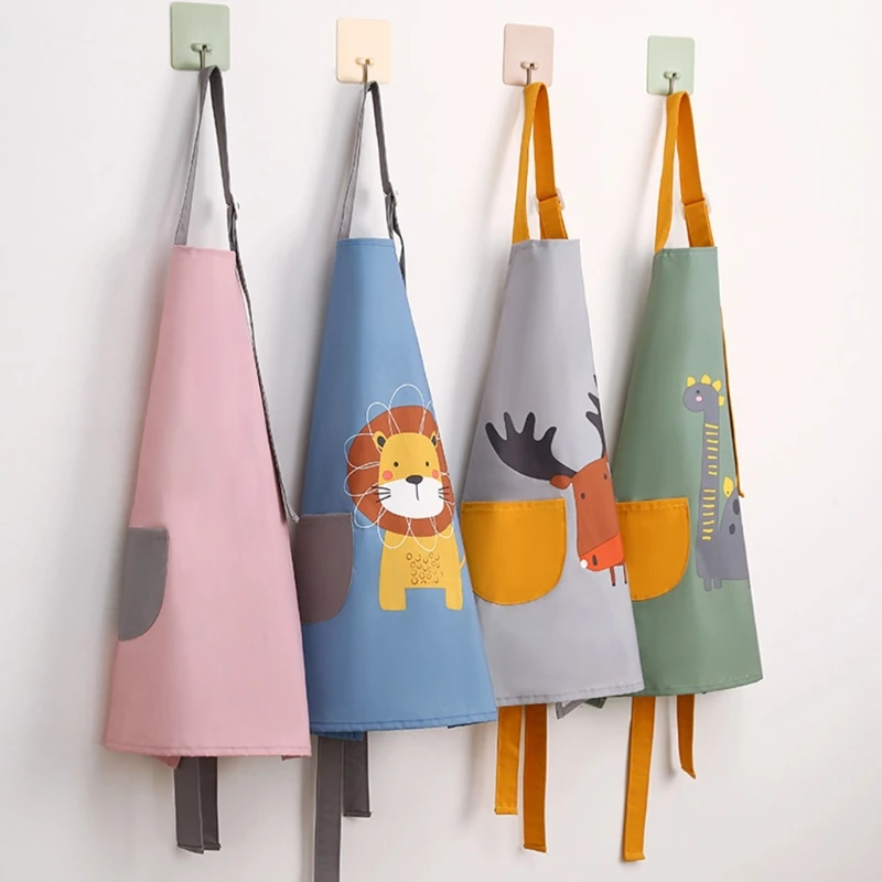 

3-12 Years Baby Girl Boy Waterproof Adjustable Painting Apron with Sleeves Set